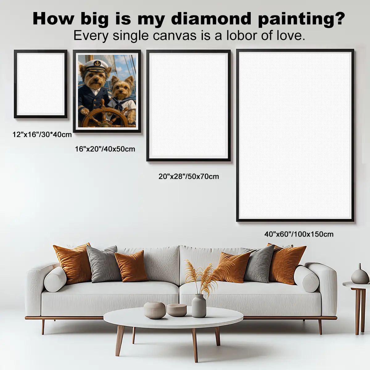 Custom Pet Art Diamond Painting Kit - 16"x20"