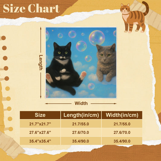 Image showing size options of customized cat grooming wrap