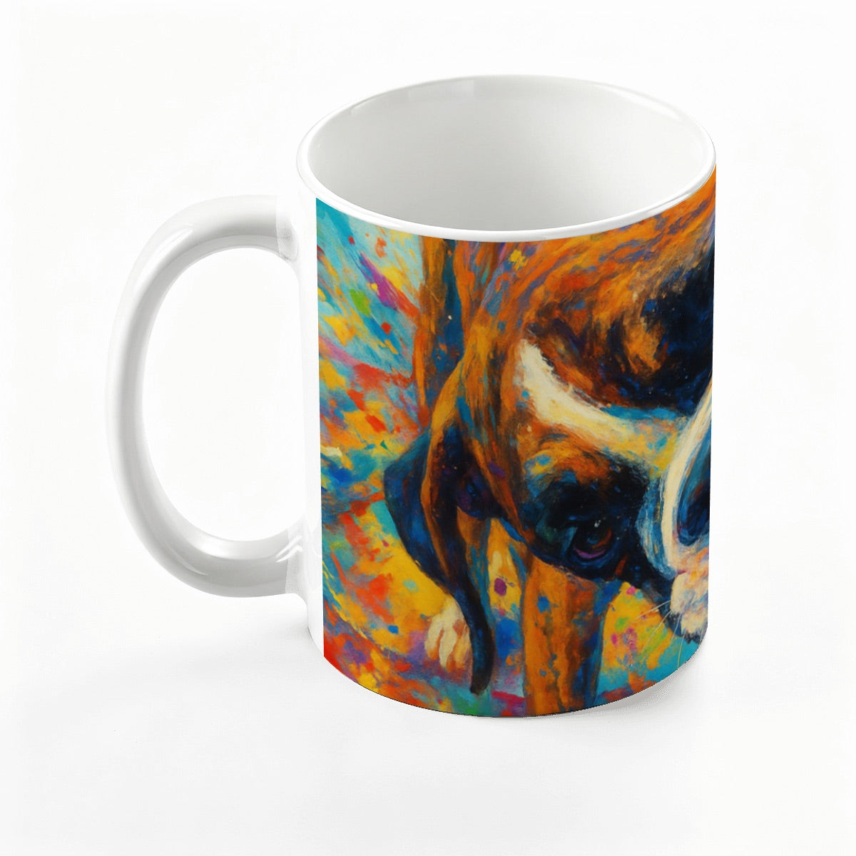 Custom 15oz pet photo mug with professionally edited image- white image