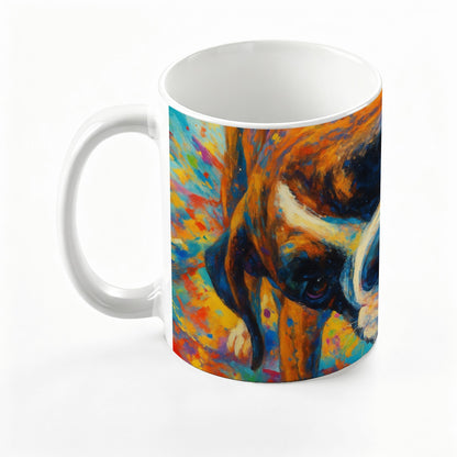 Custom 15oz pet photo mug with professionally edited image- white image