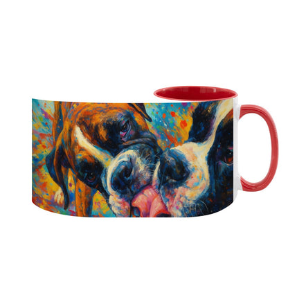 Image showing wrap around artwork on Custom 15oz pet photo mug with professionally edited image.